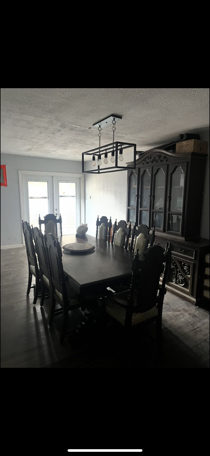 Solid mahogany wood table and chairs and