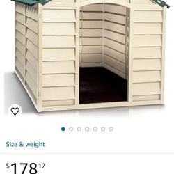 Starplast Large Dog Kennel: 1 Outdoor Plastic Pet House, Weather & Water Resistant