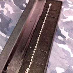 18k natural 1ct vs diamond bar link tennis bracelet "