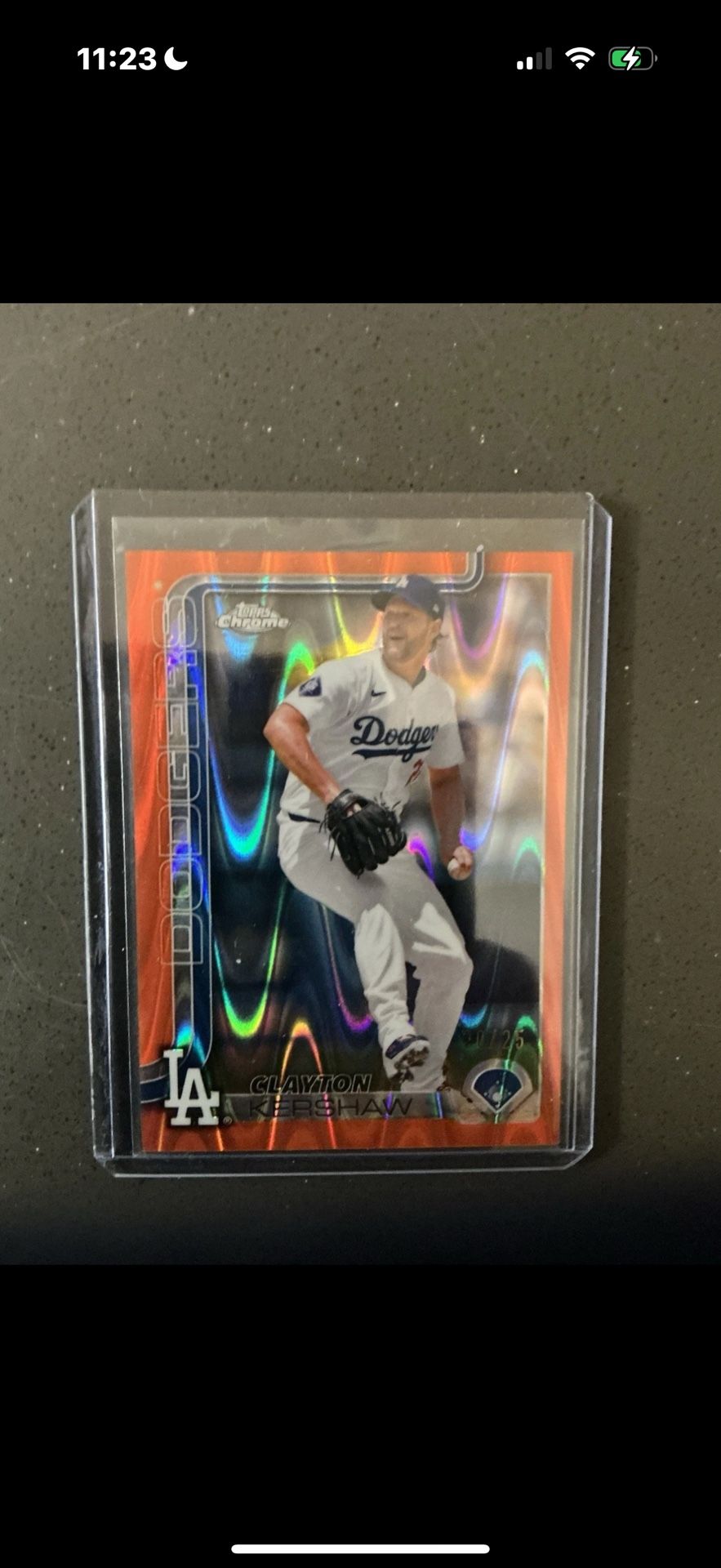 2025 Topps Chrome - Clayton Kershaw #88 Orange RayWave Refractor 20/25