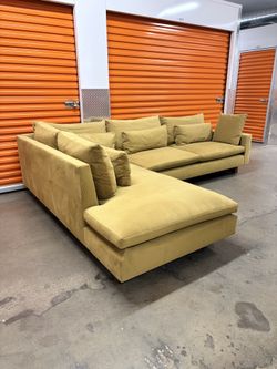 West Elm 112” Harmony 2-Pc Bumper Chaise Sectional Sofa Couch | FREE DELIVERY | NYC 🚛