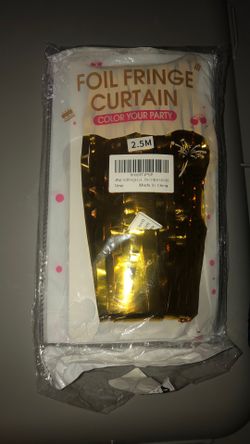 Gold Foil Fringe Party Curtains