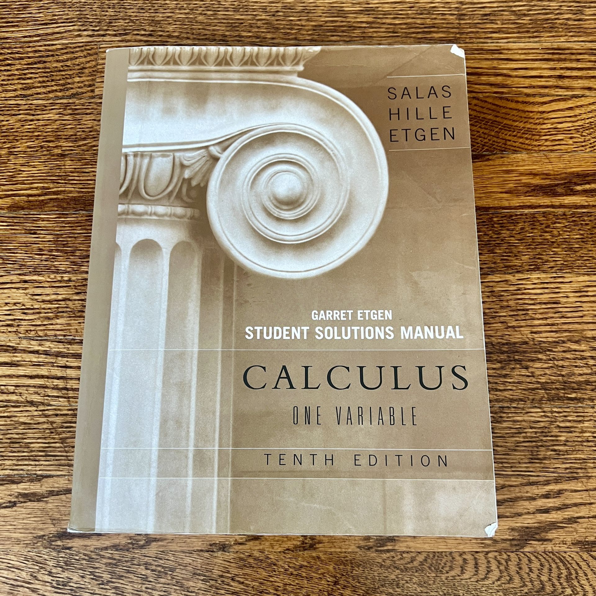 Calculus One Variable Tenth Edition Garret Etgen Student Solutions Manual