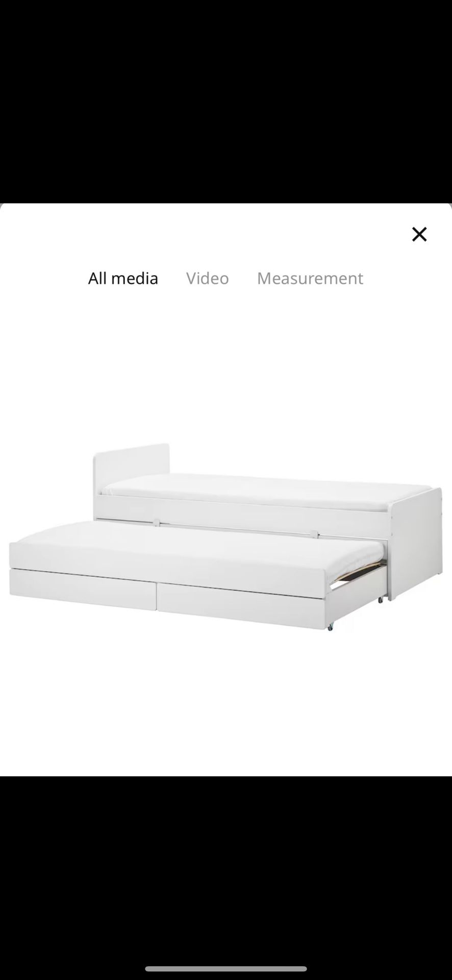 Twin Bedframe With Pullout Bed + Storage.