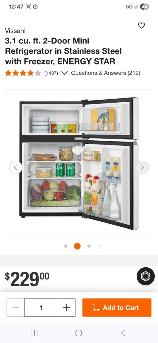 Vissani Small Refrigerator 3.1 Cu Ft