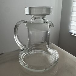 Vintage Late 20th Century Small Glass Cruet ~ Pitcher With Stopper In great condition  Approx 6” H x 5” W