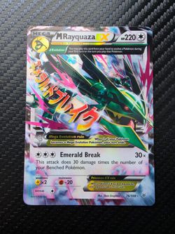 M Rayquaza EX 76/108 Holo Pokémon Card