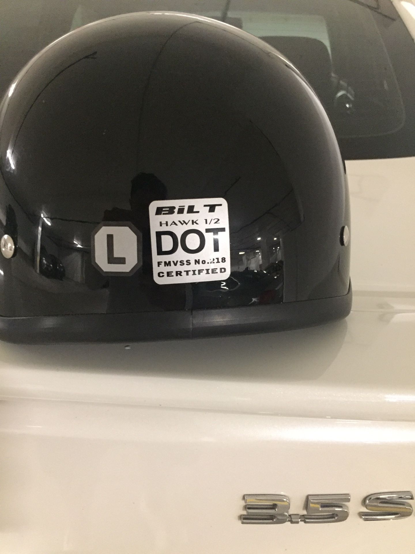 BiLT Helmet black 1/2 motorcycle DOT certified