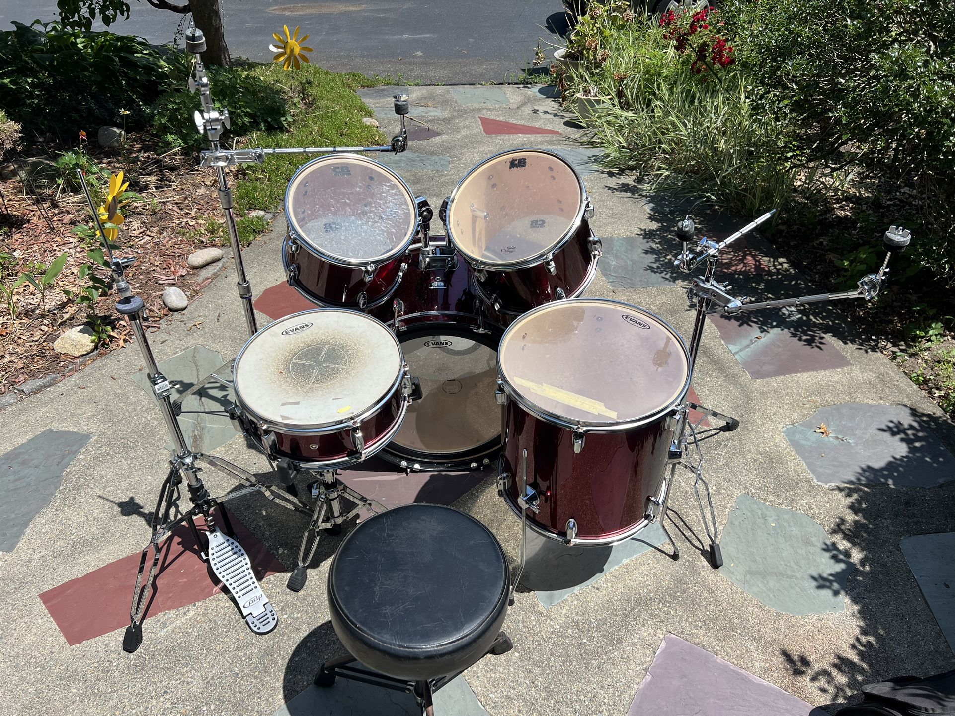 5-piece Drum Set w/ Hardware & Gig Bags