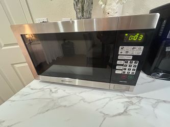 Small medium countertop microwave stainless steel