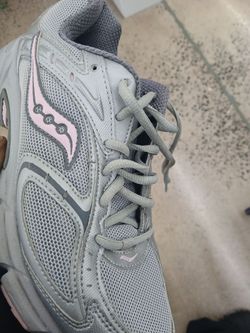 Saucony Gray and Pink Running Sneakers