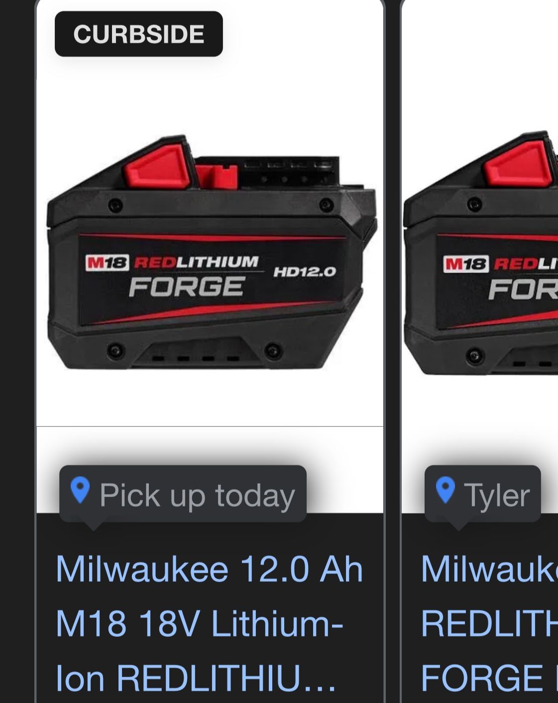 Milwaukee forge battery12ah