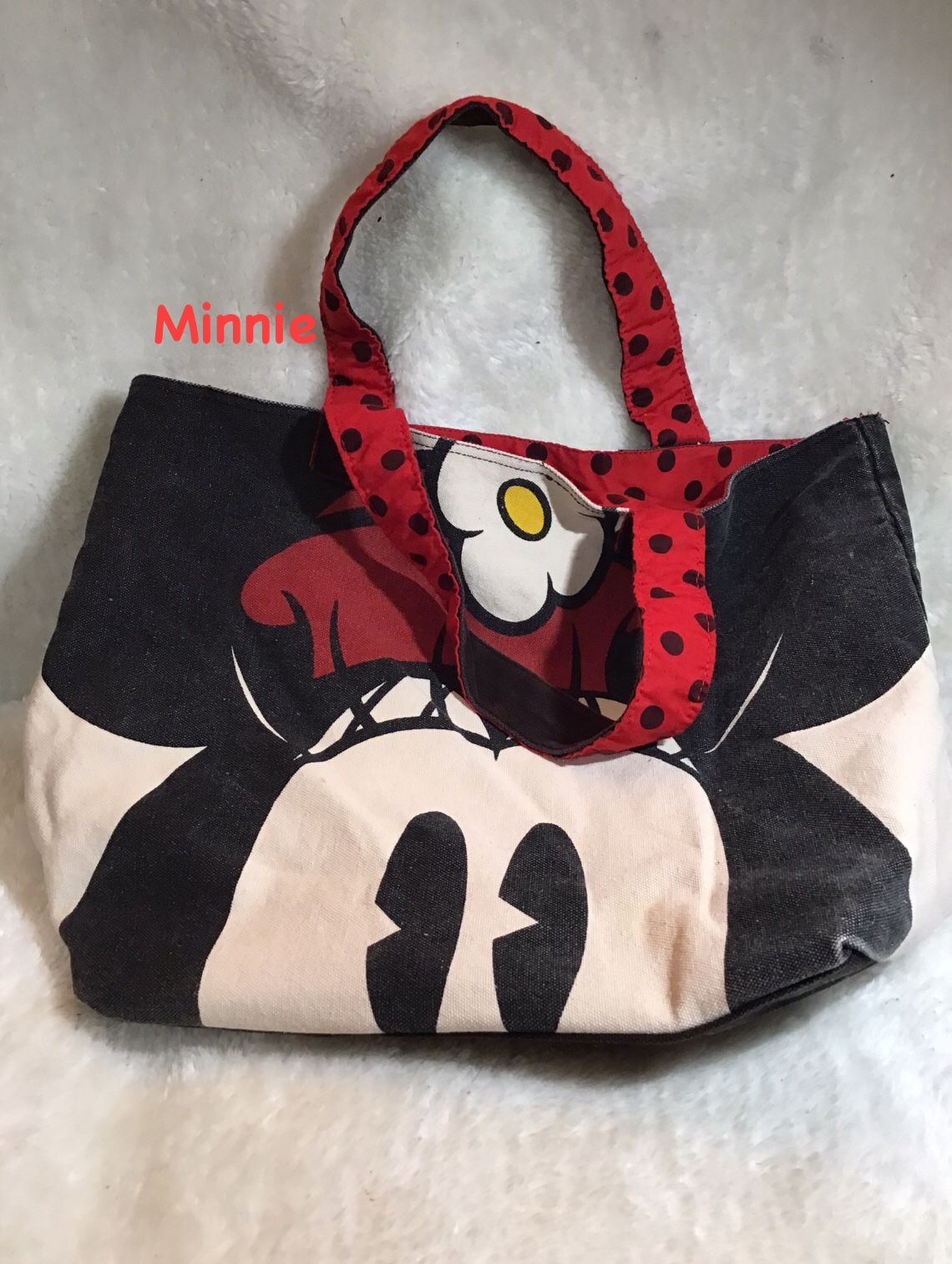 Disney Minnie & Mickey Mouse Large Canvas Tote Bag 