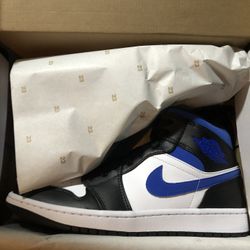 Nike Jordan 1 Mid White Black Royal - Sz 8.5 **NEW**