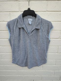 Calvin Klein Grey Sleeveless Polo Top XL