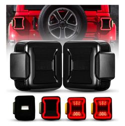 LED Tail Lights Replacement for 2018-2025 Jeep Wrangler JL/4xe Accessories, Rear Tail Lamp Kit Brake Stop Light Turn Signal Light Reverse Back Up Asse