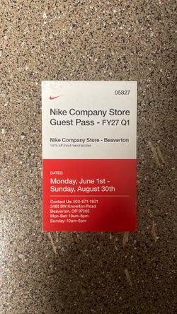 Nike employee store passes
