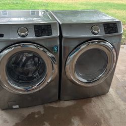 Samsung Washer Dryer Set Electric Silver 
