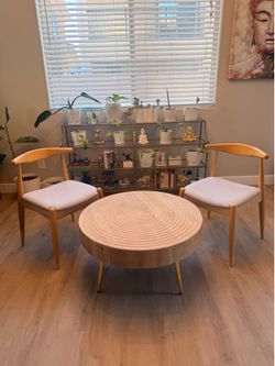Modern Mid-Century Coffee Table & Accent Chair Set – like new Excellent Condition