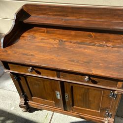 Solid Wood Desk, 3 Feet High 18 Inches Wide, Solid Wood Two Drawers