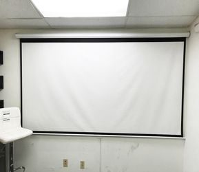 (NEW) $60 Manual 100” 16:9 Projector Screen Manual Pull Down Matte White 87x49” 