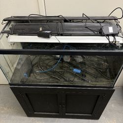 Fish Aquarium, Stand & 2   Filters, And Accessories