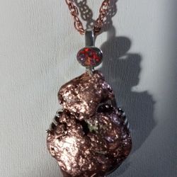 925 Silver Splash Copper Opal Necklace