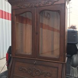 Stately antique Book case With Secretary