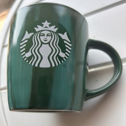 Vintage STARBUCKS Green Mug 12 Ounce Coffee Latte Hot Drink 