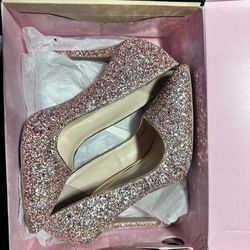 Pink Glitter Heels