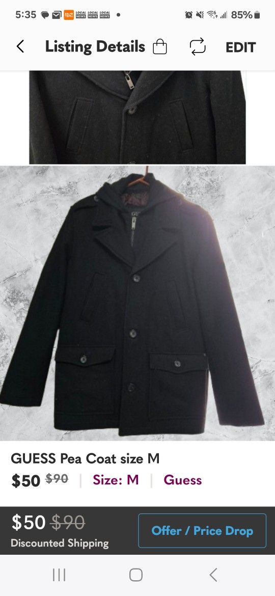 Guess Pea Coat PRE-OWNED 