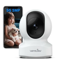 Wansview 5MP UHD Pet Camera with Phone app, 5Ghz&2.4Ghz Dual Wi-Fi Security Camera Indoor