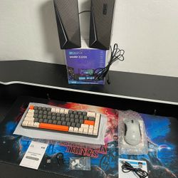 PC Gaming Bundle Special, Wireless 60% Keyboard, Wireless Gaming Mouse, and Desktop RGB Bluetooth Speakers, 3 for 1 PC Special While Supplies Last, Fi