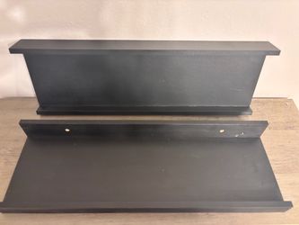 Black Floating Wall Shelves Set of 2