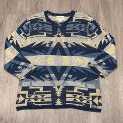 Vintage Denim & Supply  by Ralph Lauren  3/4 Sleeve Henley sweater.  Size :large