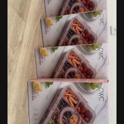 $5 Each Compartment Snackle Box, Charcuterie Container, Divided Serving Tray with Lid & Handle, Pink  