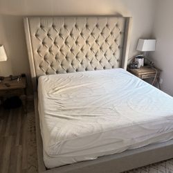 King bed frame (mattress and box spring not included)