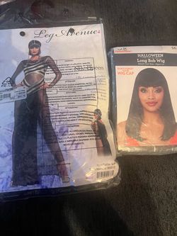 Leg Avenue Halloween Costume & Long Bob Wig Bundle