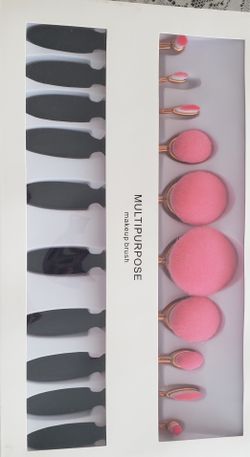 10pcs oval makeup brush set