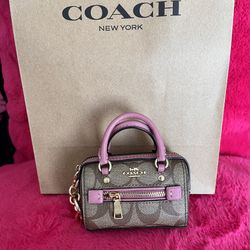 Pink Coach Mini Rowan Purse Charm