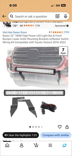 2022 Toyota Tacoma light bar