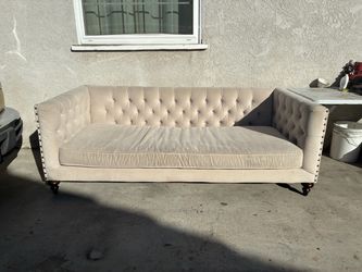 Delivery Available / Velvet Tufted Sofa Couch