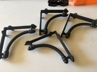 Vintage Black Cast Iron  Wall Shelf Brackets Set of 4