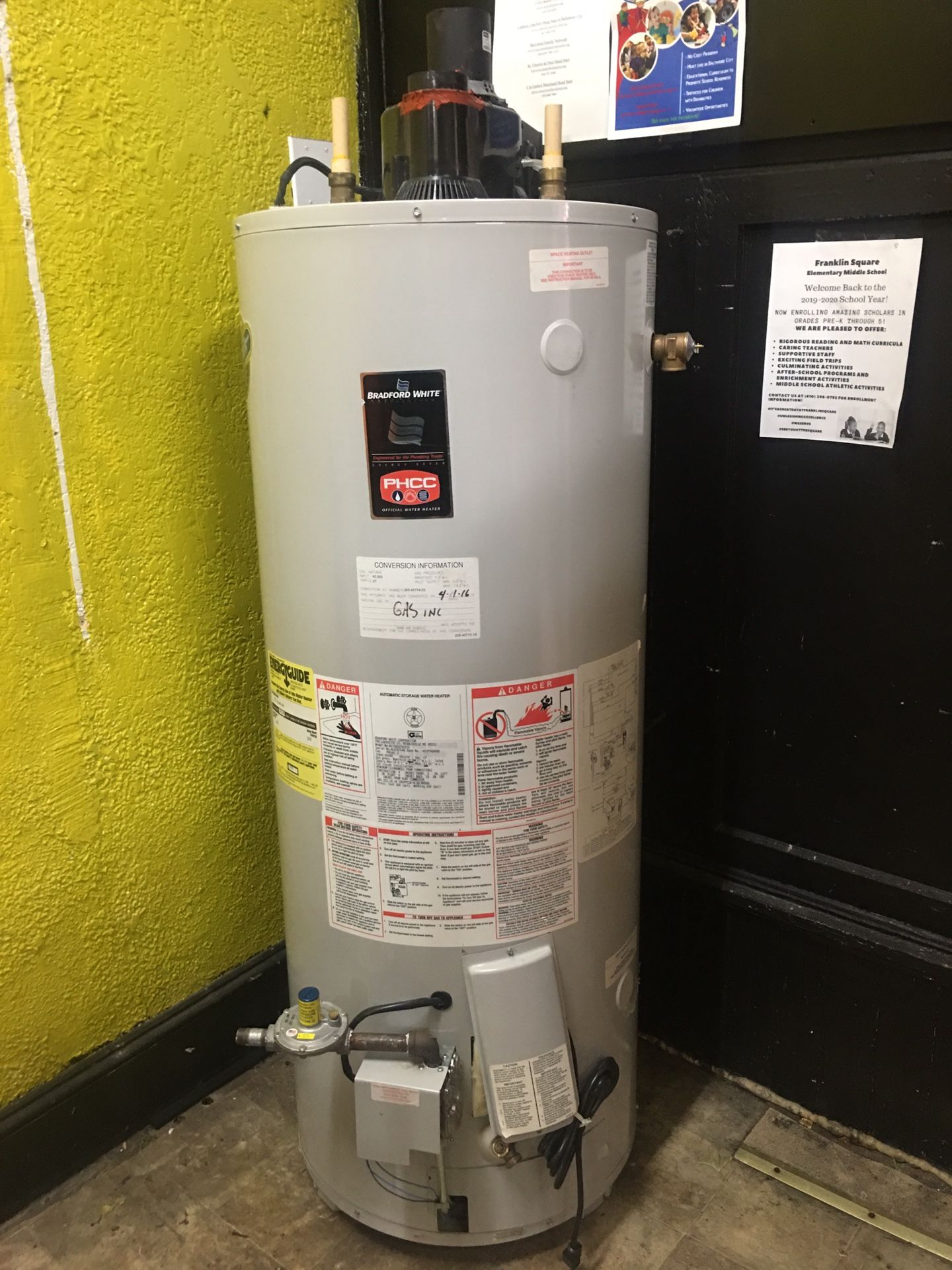 48 gal 90+ natural gas hot water tank-heater