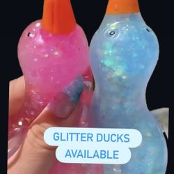 Glitter squishy ducks 