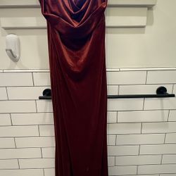 Cabernet Cowl Neck Velvet Bridesmaid Dress