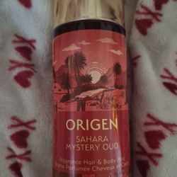NEW BEAUTIFUL LARGE BOTTLE OF ORIGEN SAHARA OUD FRAGRANCE HAIR & BODY MIST!