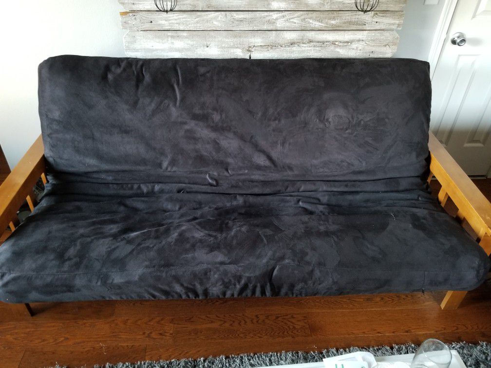 Wooden futon with mattress