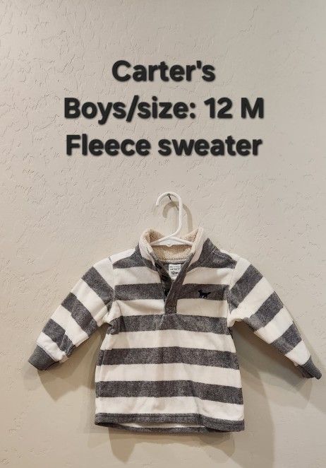 Carters Fleece Sweater 12M