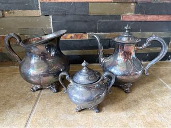 Reed & Barton 5600 Regent Silver Plated 3-Piece Tea Set Vintage